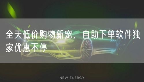 全天低价购物新宠，自助下单软件独家优惠不停