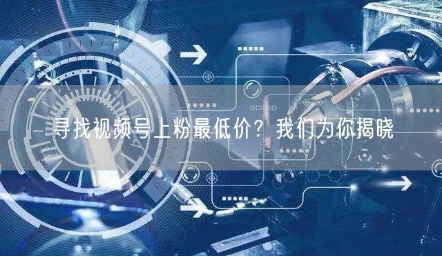 寻找视频号上粉最低价？我们为你揭晓